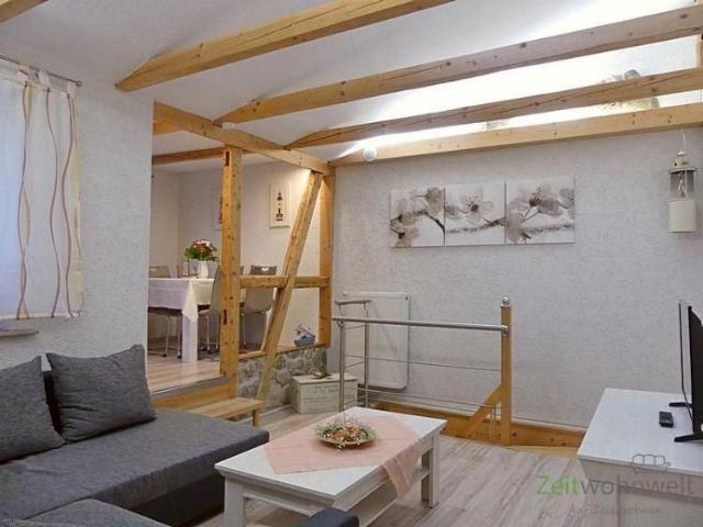 EF0446_M Erfurt: Gispersleben, neu möblierte Wohnung über 2 Etagen, ruhige Lage, Dachbalkon, 2x Bad/WC, WLAN inklusive