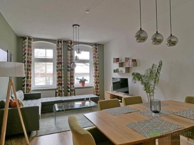 EF0995_M Chemnitz: Altendorf, großes möbliertes Apartment mit ruhigem Schlafzimmer, WLAN und Waschmaschine