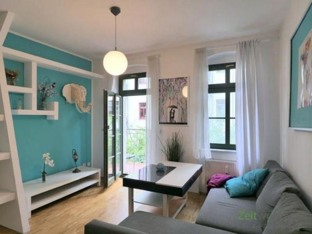 EF1422_M Dresden: Äußere Neustadt, möblierte Wohnung mit Balkon im ruhigen Hinterhaus