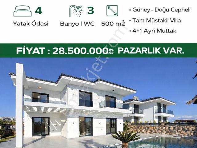 Efeler Mahallesinde 500m Arsa İçinde 4+1 Ebeveyn Banyolu Ayrı Mutfak Satıllık Villa