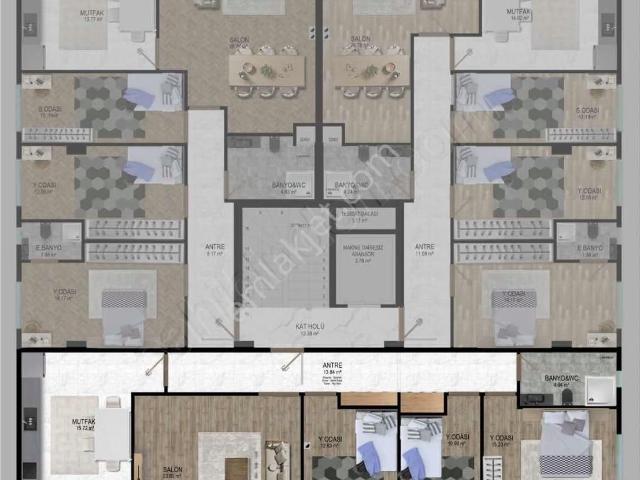 Ekşinar Gayrimenkul'den 3+1 Sıfır Satılık Ara Kat Daire