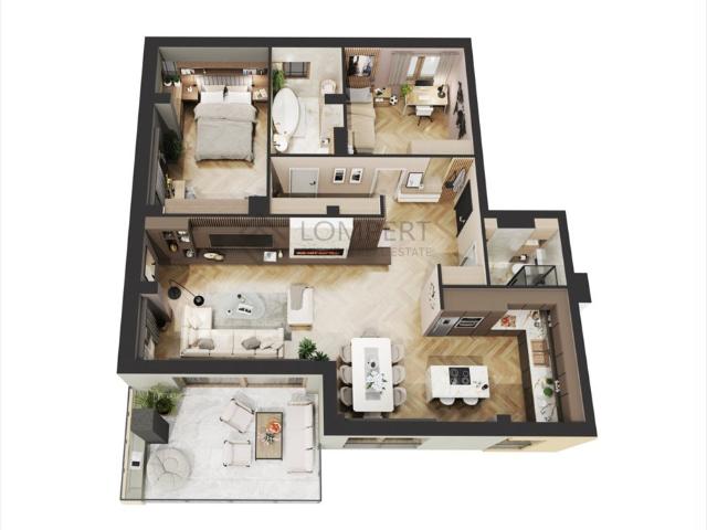Ekskluzywny 102 m2 apartament z tarasem w Wilanowie