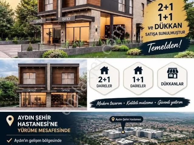 Şehir Hastanesine Yürüme Mesafesinde Bahçeli 1+1 2+1 Daireler