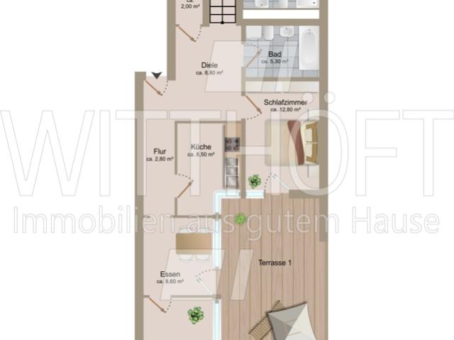 Einziehen und Wohlfühlen! 5 Zimmer Wohnung wie Bungalow in ruhiger Lage von Hummelsbüttel!