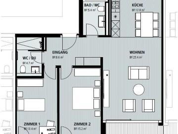 Einzigartige 3.5 Zimmer Wohnung mit Terrasse in Laupen