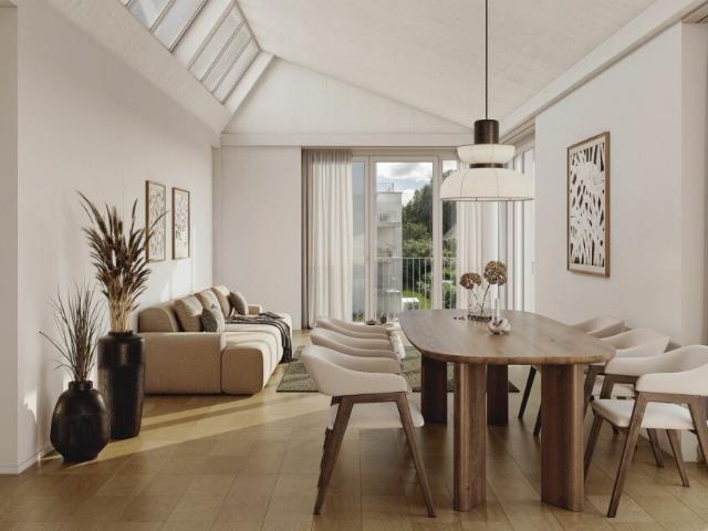Einzigartige 3.5 Zimmer Attikawohnung mit überhohen Räumen