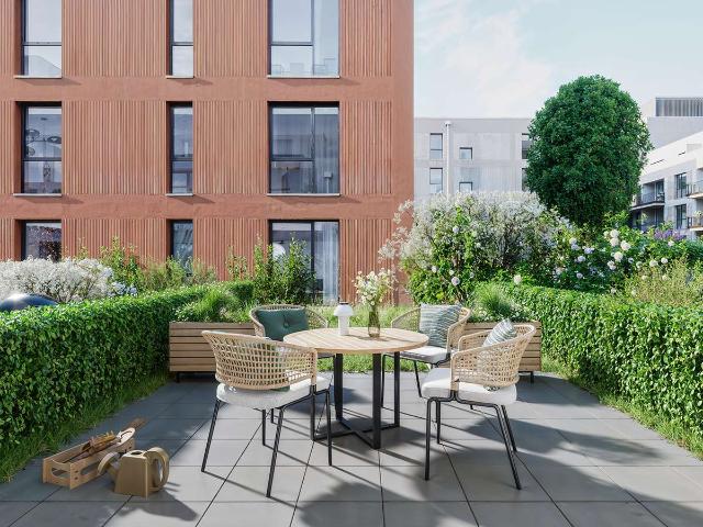 Ein Ort zum Bleiben: Barrierefreie 4 Zi. Wohnung mit sonnigem Garten und quartierseigener Kita