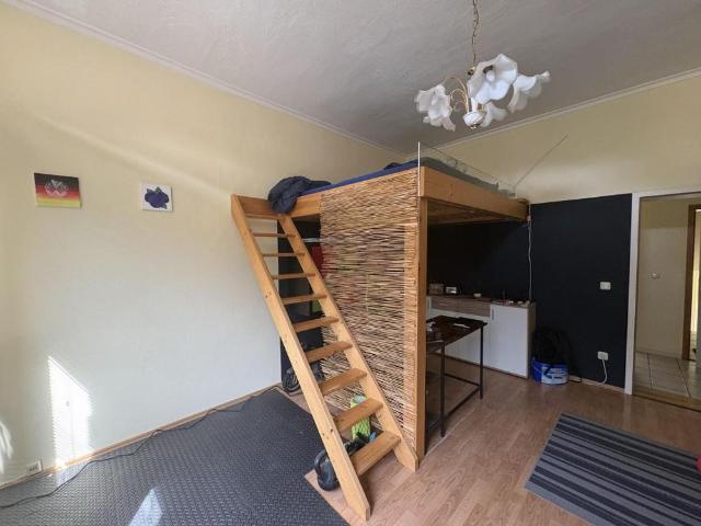 Ein Raum Wohnung mit Einbauküche und Hochbett in Zwickau