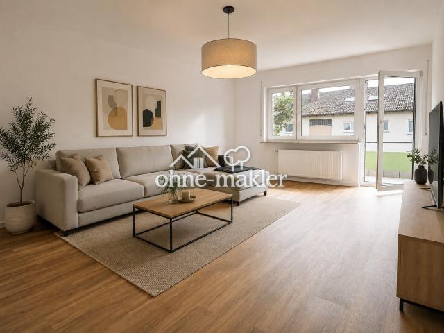 Ein Traum: Helle 3 Zimmer Wohnung mit großem Balkon, Einbauküche und Garage