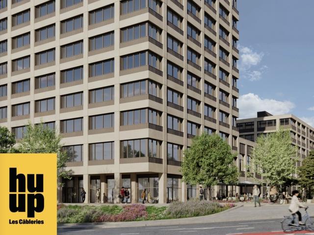 Eine 350 m² große Arkade zur Miete, am Fuße der M1 Metro und der CFF Station in Renens