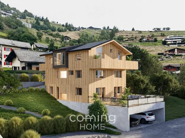 Bürchen Modernes Neubauhaus in Holzbauweise mit Cheminée und individueller Ausstattung