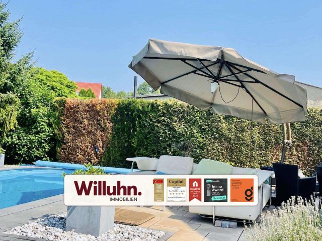 Einfamilienhaus mit Pool | West Terrasse | Fußbodenheizung | Nebengebäude