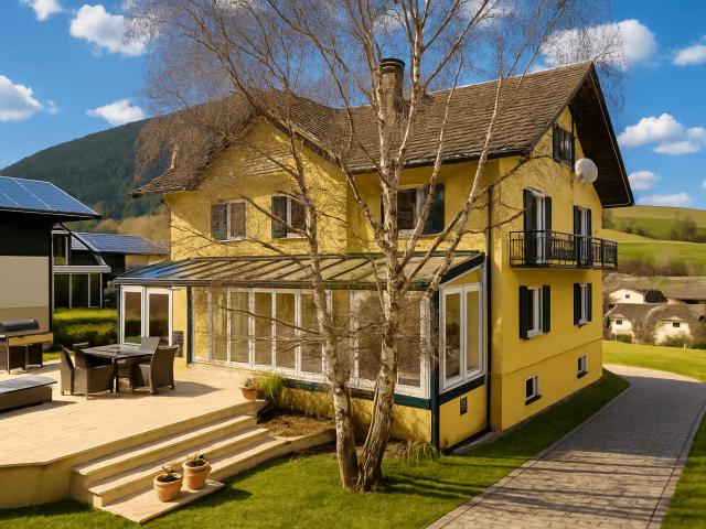 Einfamilienhaus und Gästehaus auf großem Grundstück, Pool und Schneebergblick!