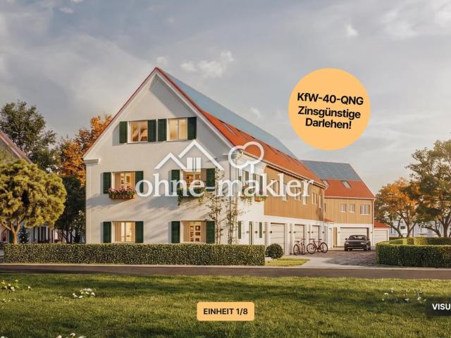 Einheit 1 – Reiheneckhaus in Landhausoptik mit Garten & Doppelgarage | KfW 40 QNG, Baubeginn erfolgt