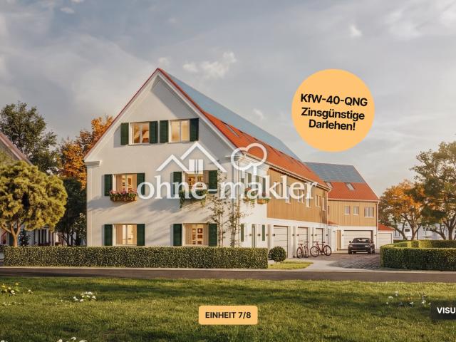 Einheit 7 – Reihenhaus in Landhausoptik mit Garten & Doppelgarage | KfW 40 QNG, Baubeginn erfolgt