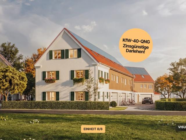 Reiheneckhaus in Landhausoptik mit Garten & Doppelgarage | KfW 40 QNG, Baubeginn erfolgt Einheit 8
