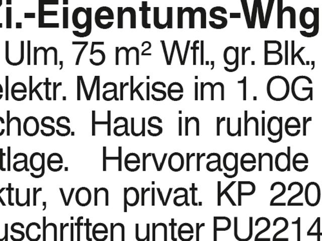 Eigentumswohnung in Neu Ulm 89231