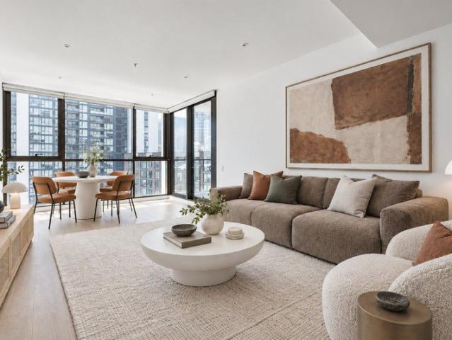 Elevated North facing living in Darling Square