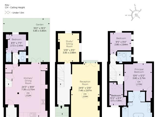 Elegant four bedroom house with south facing garden near Chelsea