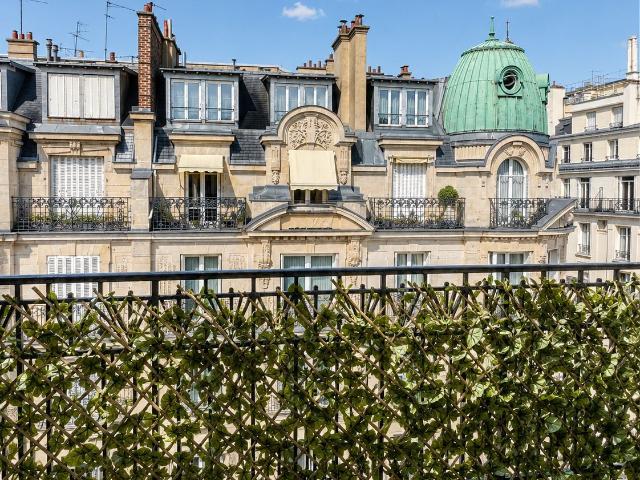 Elegant Haussmann style apartment with a balcony near the Eiffel Tower