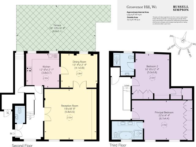 Elegant two bedroom duplex with large west facing terrace