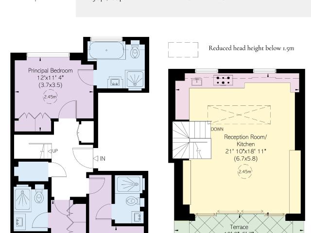Elegant three bedroom duplex penthouse with a private terrace in Kensington
