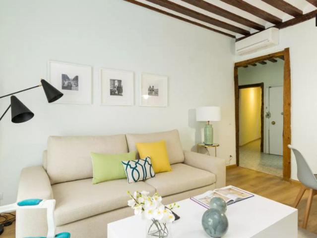 Elegant 2 bedroom apartment with AC and balcony for rent in central Madrid