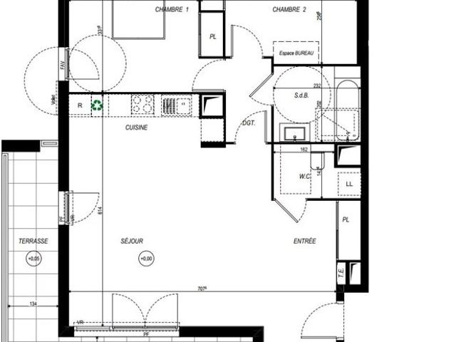 Élégant 3 pièces neuf avec grande terrasse exposée plein sud