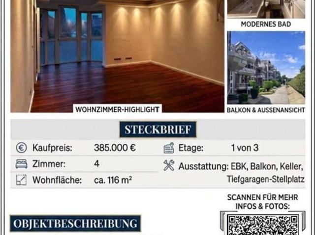 Elegante 4 Zimmer Wohnung mit Balkon in Neuss