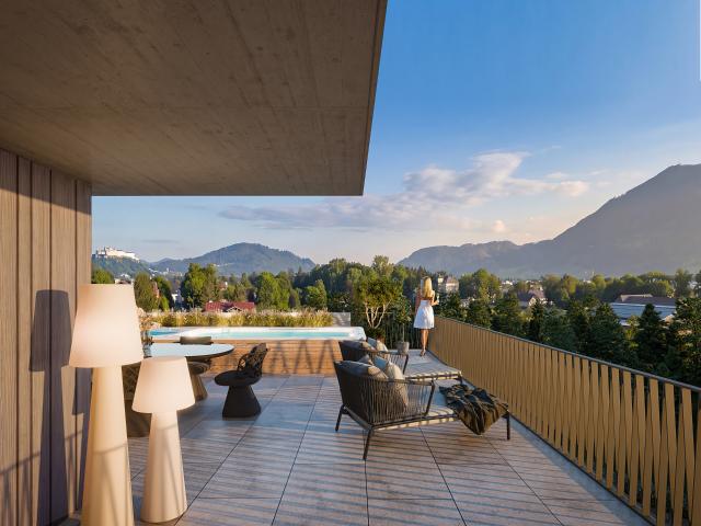 Elegante 3 Zi. Dachterrassenwohnung mit über 60m² Terrasse
