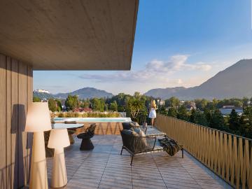 Elegante 3 Zi. Dachterrassenwohnung mit über 60m² Terrasse