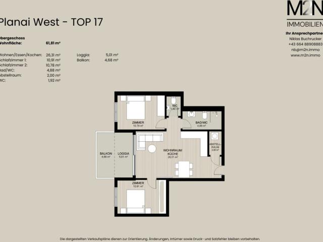 Elegante 3 Zimmer Wohnung mit Loggia und Balkon
