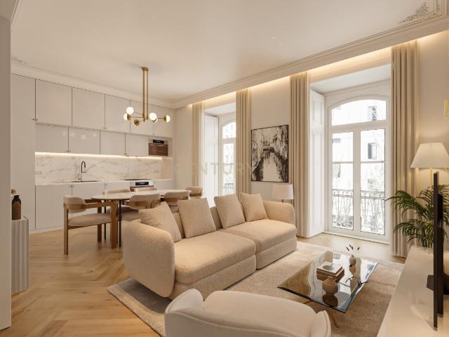 Elegante T2 com varanda e atmosfera residencial tranquila