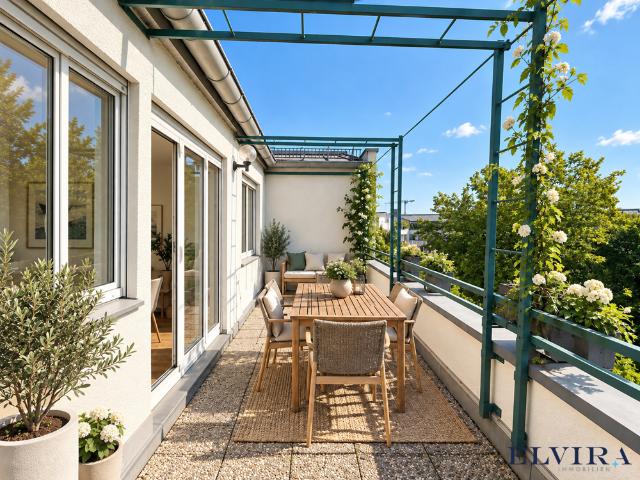 ELVIRA – Bogenhausen, Attraktive 3 Zimmer Wohnung mit sonniger Süd Dachterrasse