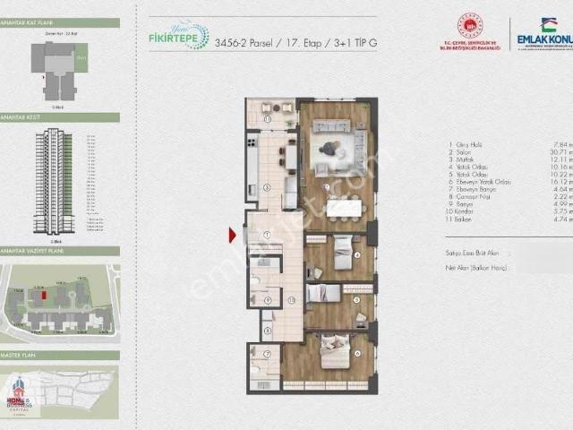 Emlak Konut 17'inci Etap Yüksek Kat 98 M2 Net Balkonlu Fırsat