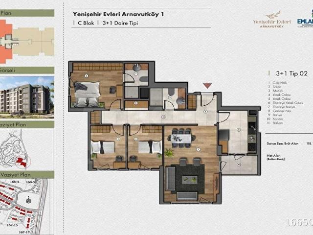EMLAK KONUT YENİŞEHİR EVLERİ BORÇSUZ SATILIK 3+1 DAİRE