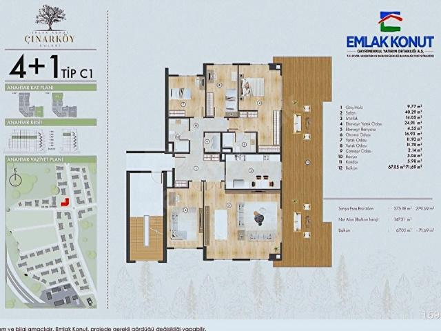 EMLAK KONUT ÇINARKÖY EN BÜYÜĞÜ4+1TERAS280M2SIFIRDAİRE
