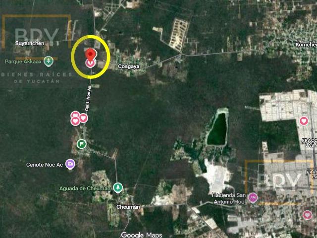 En Venta Terreno de 10,420M2 sobre la Carretera Noc Ac en el entronque a Cosgaya