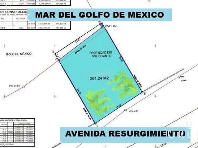 EN VENTA TERRENO FRENTE AL MAR SOBRE AV. RESURGIMIENTO, CAMPECHE