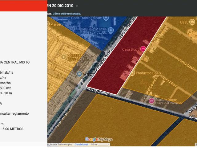 En venta Terreno 3,684.57 comercial de uso mixto sobre Avenida Paseo del Mayab
