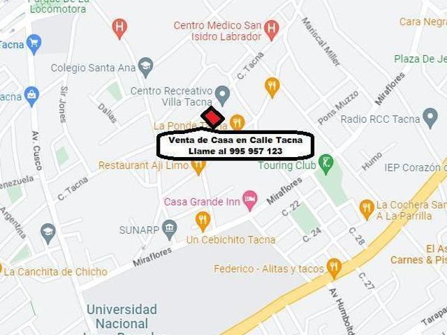 En venta Casa con m de terreno en Calle Tacna cerca al Centro Cvico