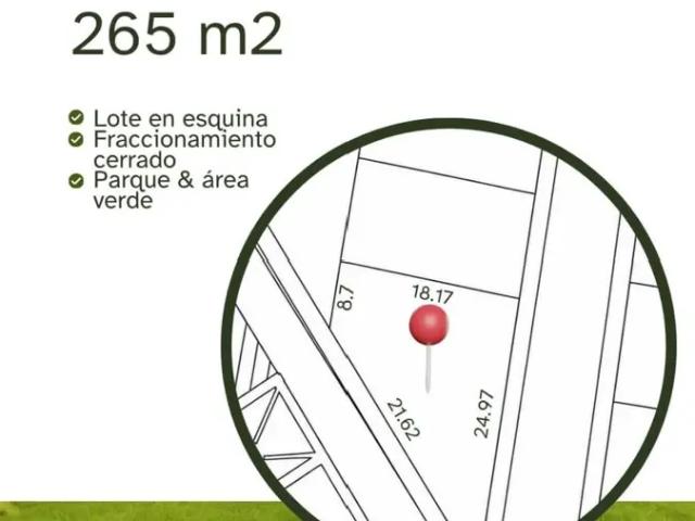En venta lote en esquina Fracc Villa Bonita 2