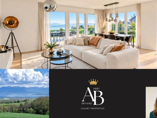 En exclusivité  Vue panoramique sur le lac et les montagnes, terrasse et jardin