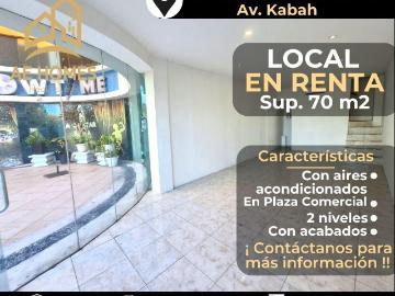 EN RENTA LOCAL EN CANCUN EN PLAZA COMERCIAL AV. KABAH SM 16