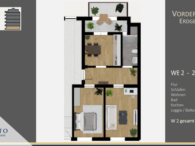 Energetisch sanierte 2 Zimmer Wohnung mit modernem Wohnkomfort