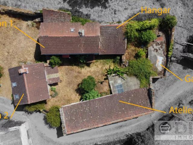 Ensemble de deux maisonnettes, grand atelier et hangar autou. 115m² Saint Martin Laguépie