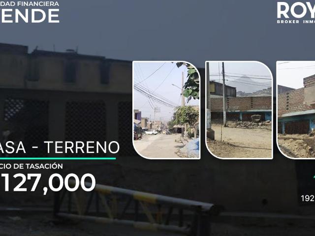 ENTIDAD FINANCIERA LIQUIDA Casa como terreno en Collique Comas 1234