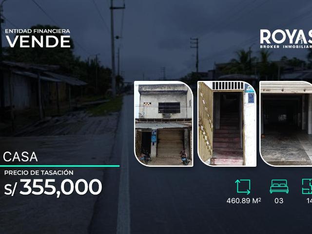 ENTIDAD FINANCIERA Vende Casa de Dos Pisos con doble frente Maynas Loreto 1290