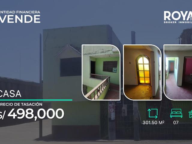 ENTIDAD FINANCIERA Vende Casa de Dos Pisos mas Azotea en Salaverry Trujillo 1283