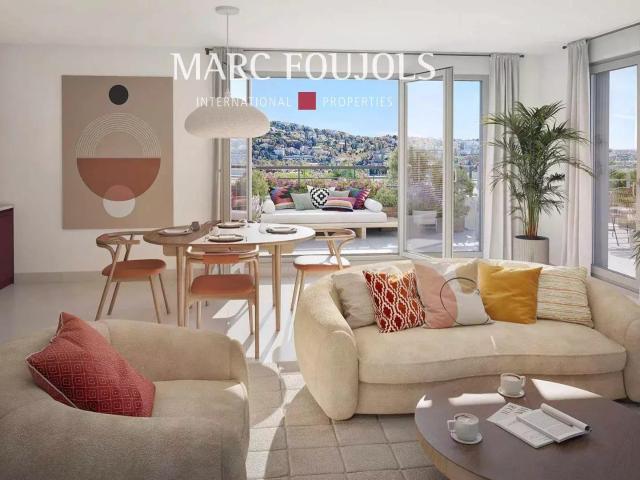 Entre mer et collines – T2 d’exception dans résidence avec p. 44m² Saint Laurent du Var